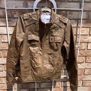 Maurices Brown Faux Leather Jacket - Size M